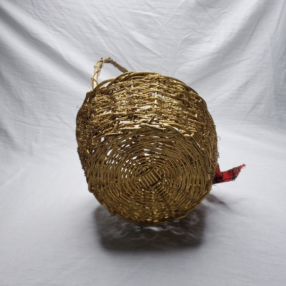 Two Wicker Holiday Christmas Wicker Baskets Letters Noel and Rustic Reindeer - Picture 4 of 14